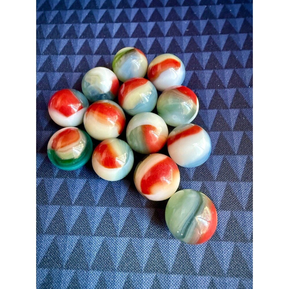 Vintage Alley Akro Agate Peltier Christen Swirl Glass Marble lot Of 13